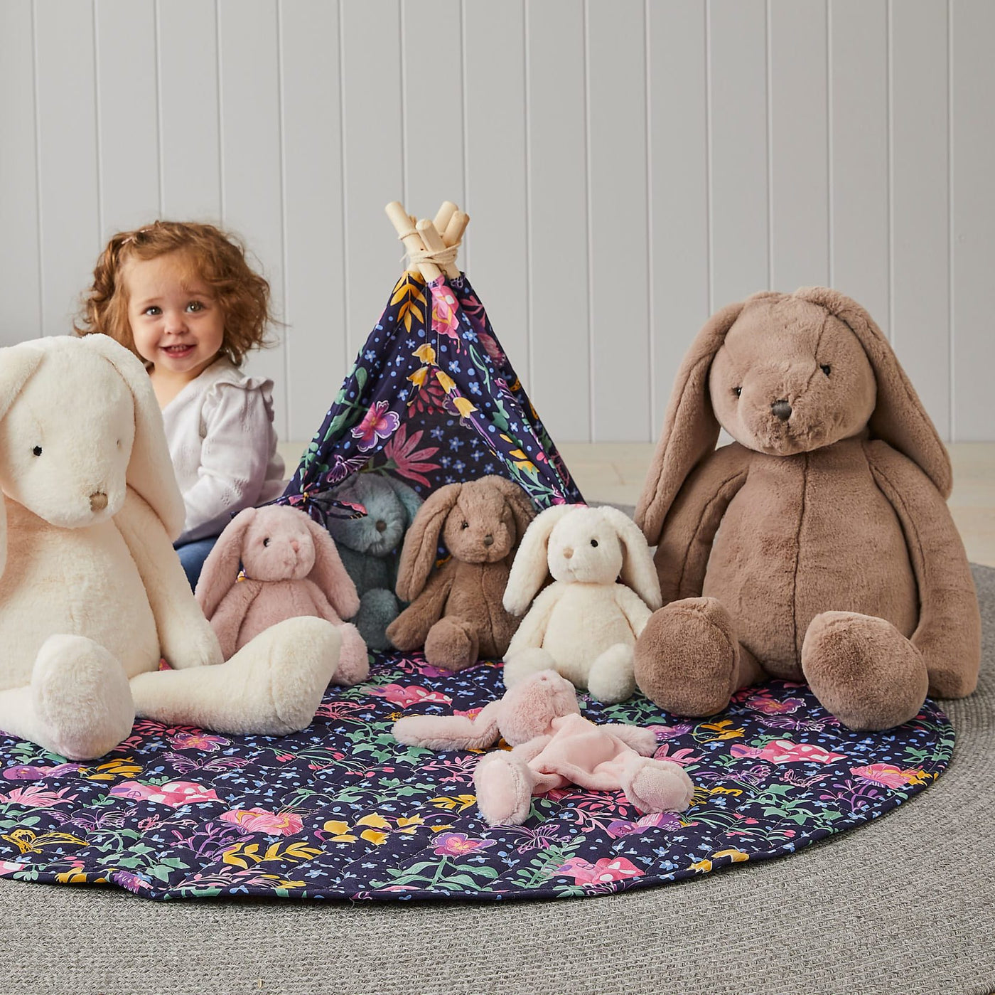 灰褐色小兔子嬰兒安全被子毯