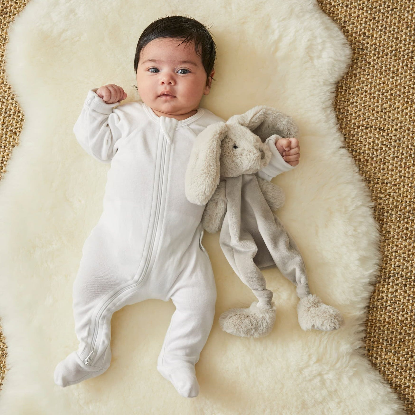 灰色小兔子嬰兒安全被子毯子