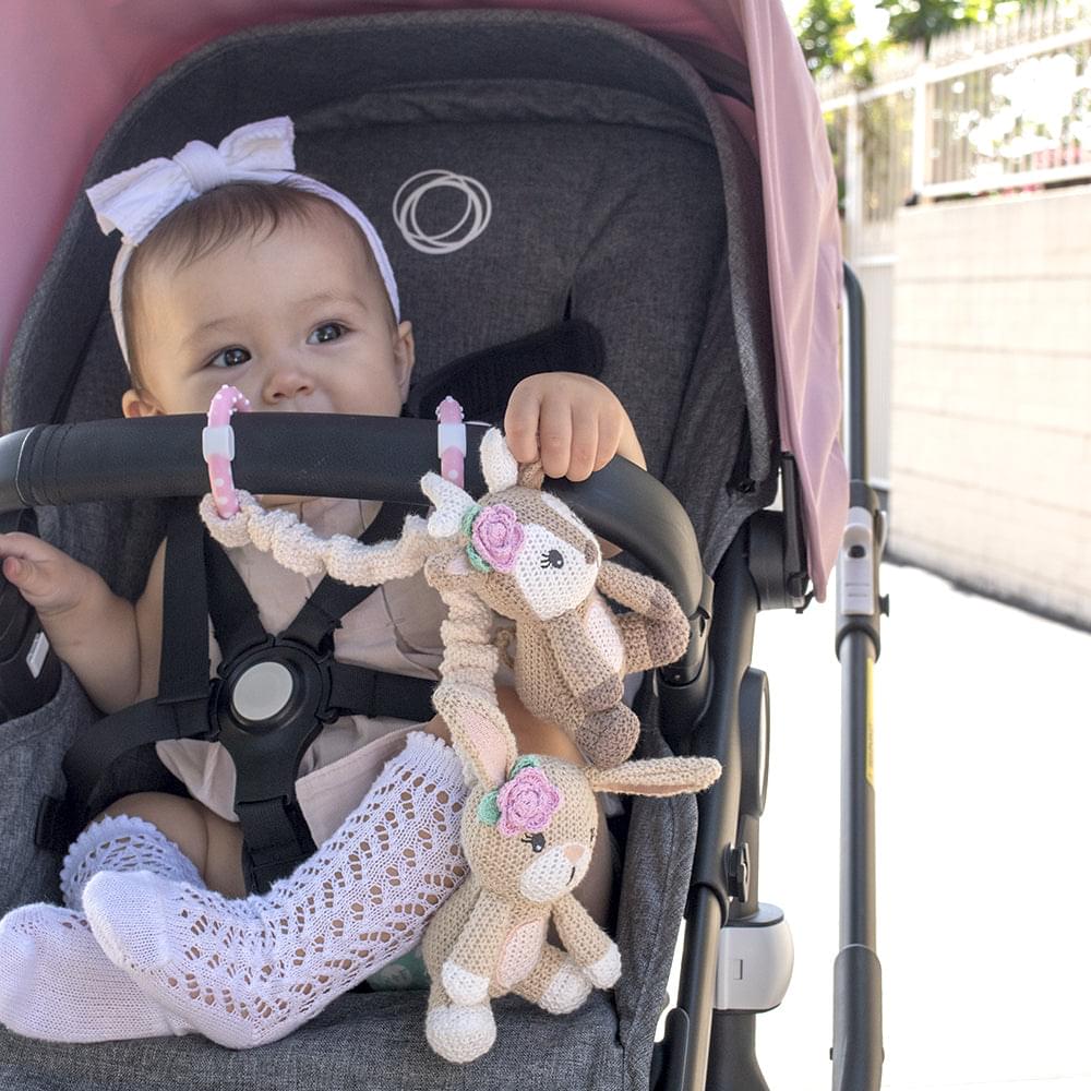 小鹿和兔子 2 件裝嬰兒車玩具
