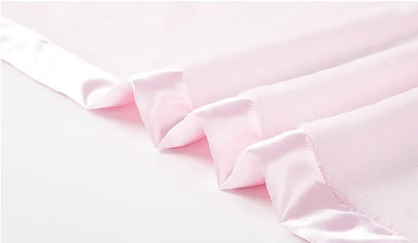 LIGHT PINK BLANKET FLANNEL WITH SATIN EDGING