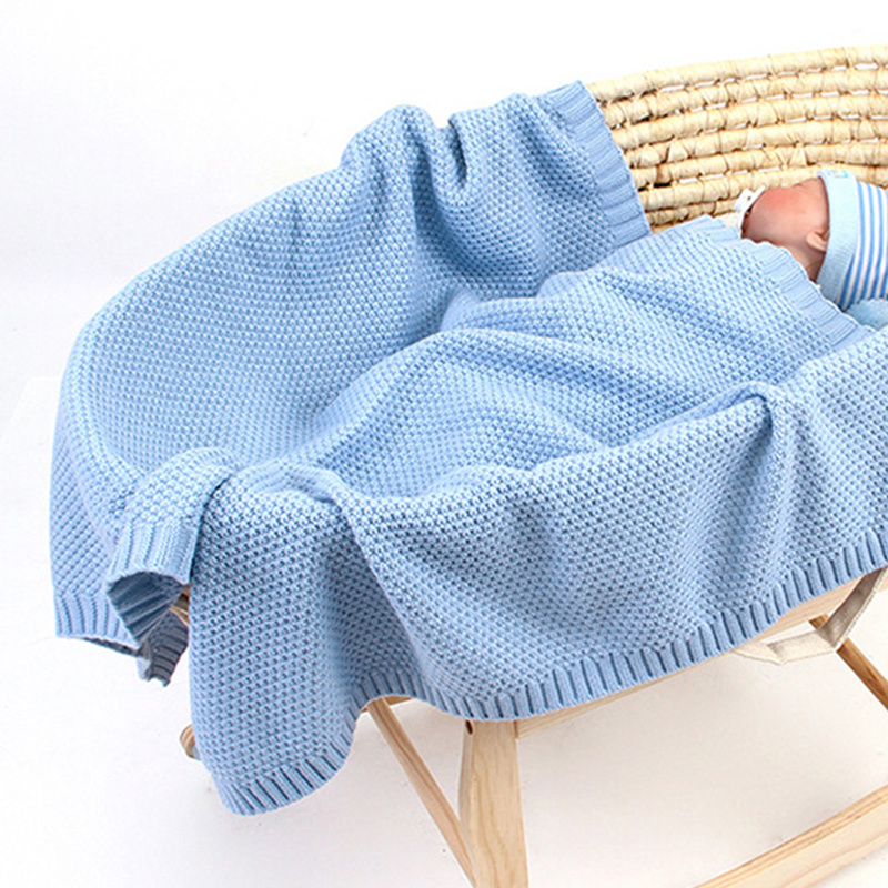 個人化新生兒針織毛毯 藍色