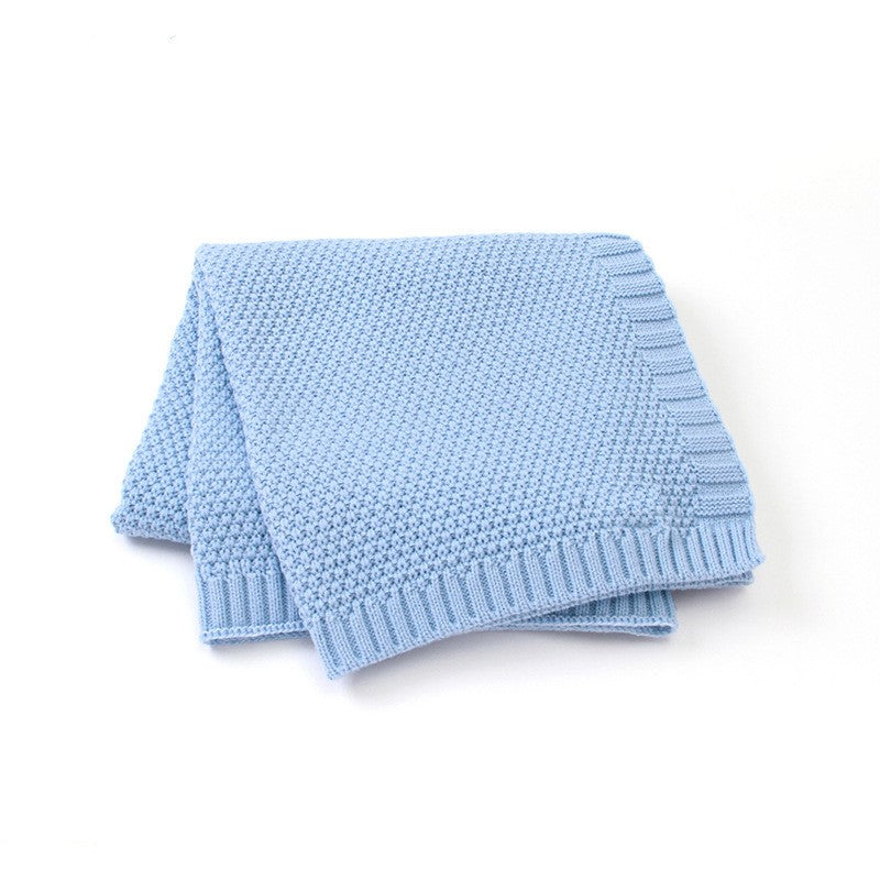 個人化新生兒針織毛毯 藍色
